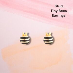 New Elegant Gold Tiny Bees Stud Earrings
